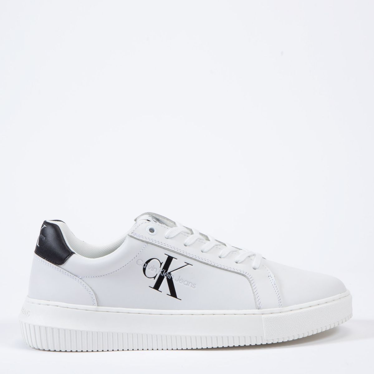 CALVIN KLEIN - Zapatilla Urbana Hombre Cuero Blanca Calvin Klein