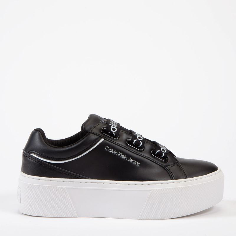 CALVIN KLEIN - Zapatilla Urbana Mujer Cuero Negro Calvin Klein