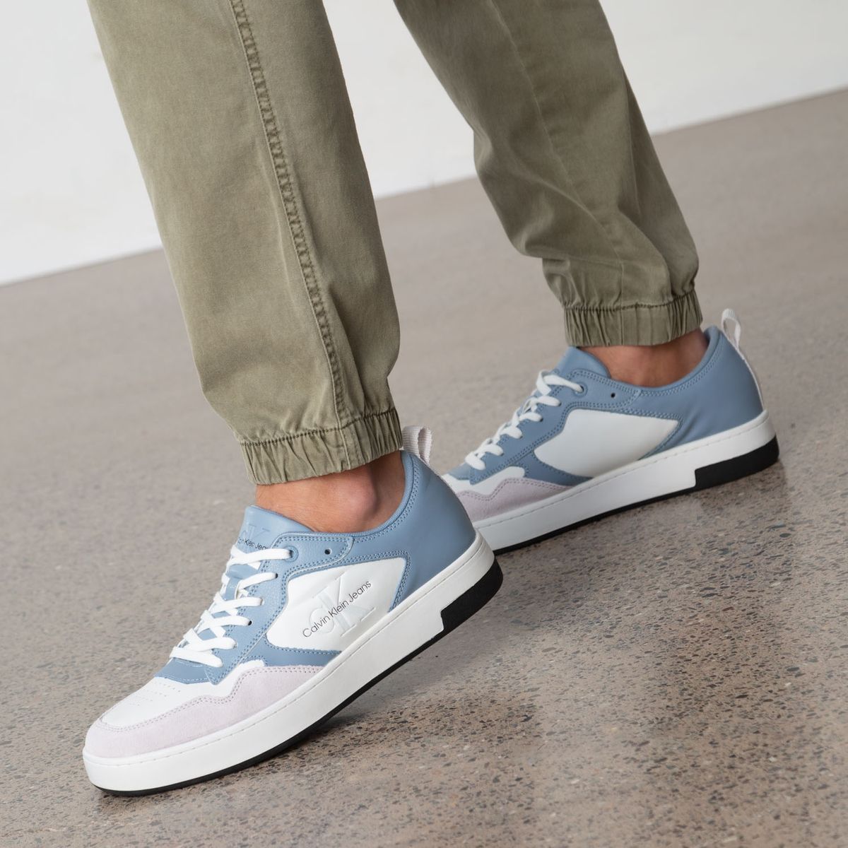 CALVIN KLEIN - Zapatilla Urbana Hombre Cuero Azul Calvin Klein