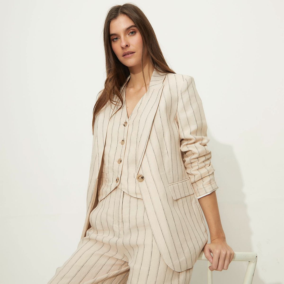 BASEMENT - Blazer Lino Mujer Basement