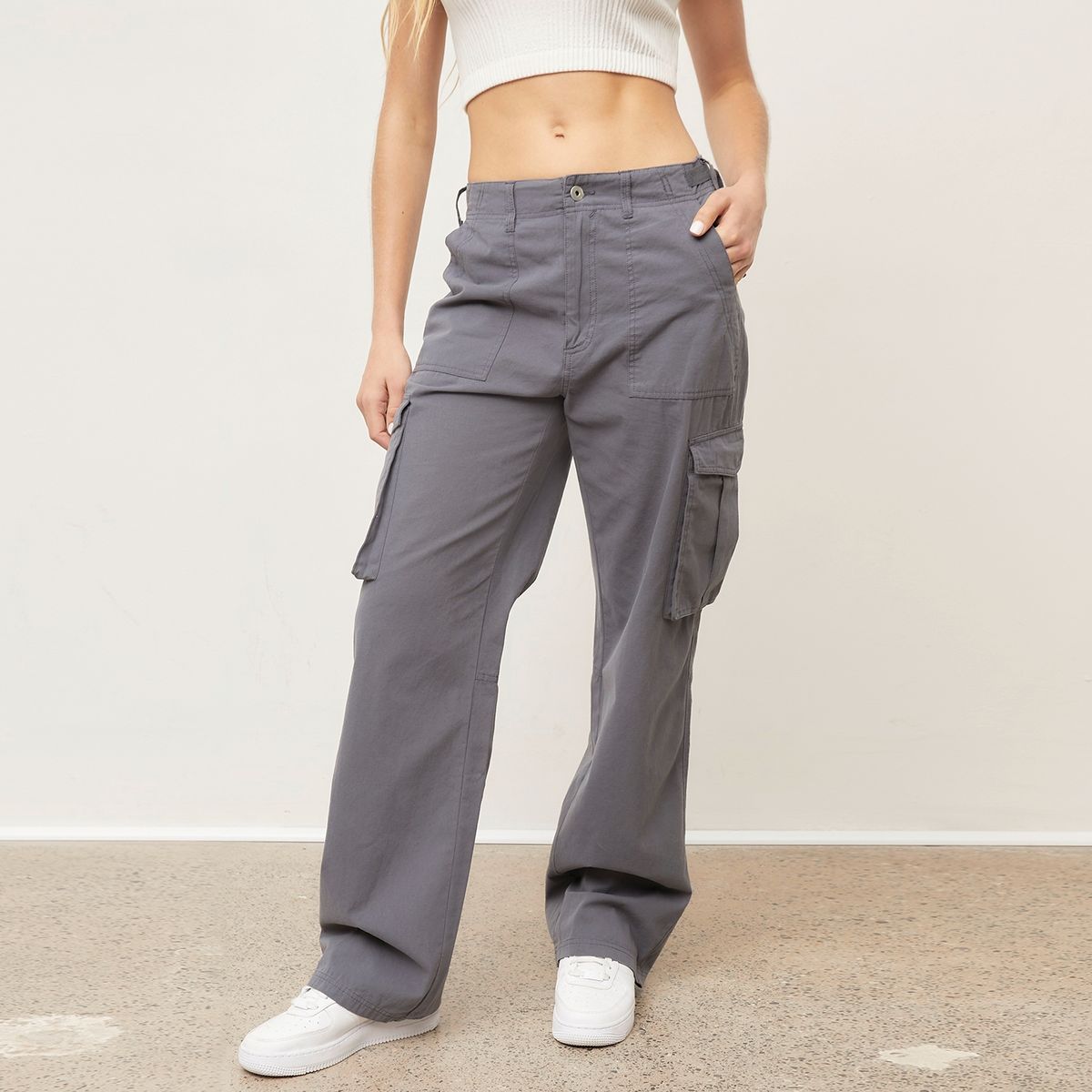 SYBILLA - Pantalón Mujer Cargo Tiro Alto Sybilla