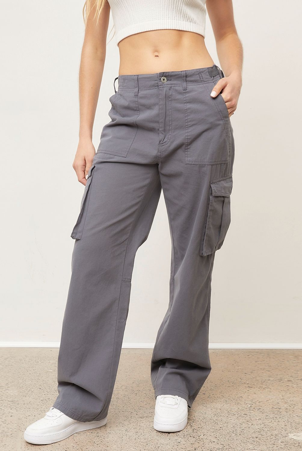 SYBILLA - Pantalón Mujer Cargo Tiro Alto Sybilla