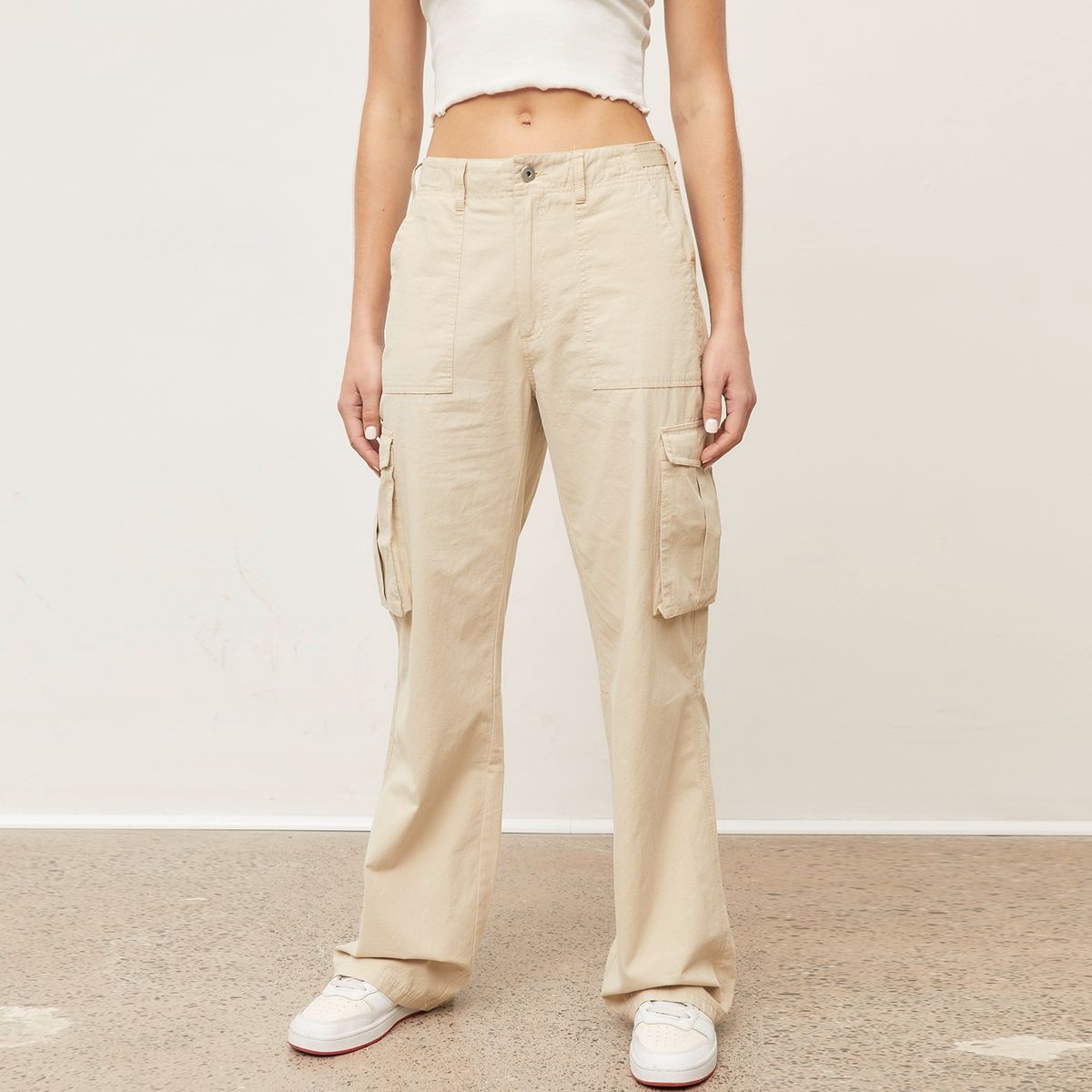SYBILLA - Pantalón Mujer Cargo Tiro Alto Sybilla
