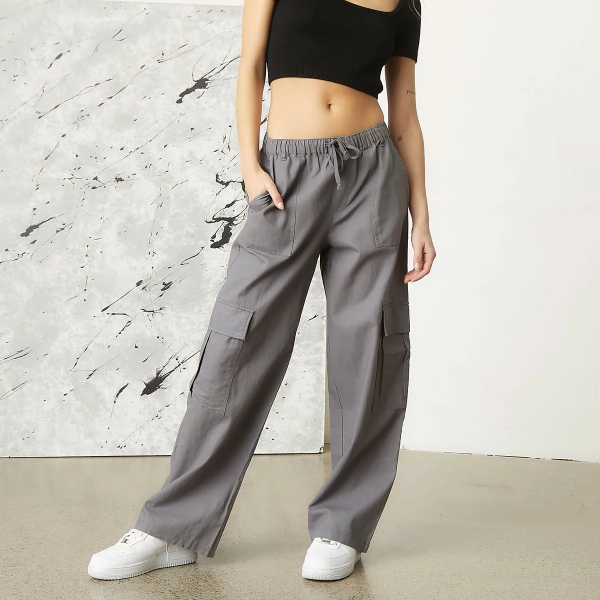 AMERICANINO - Pantalón Cargo Tiro Bajo Mujer Americanino