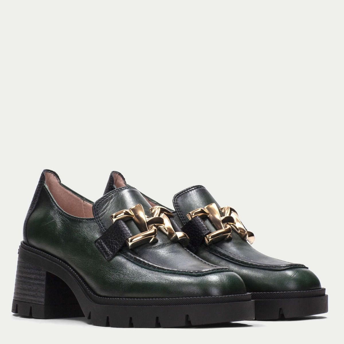 HISPANITAS - Mocasín Mujer Cuero Verde Hispanitas