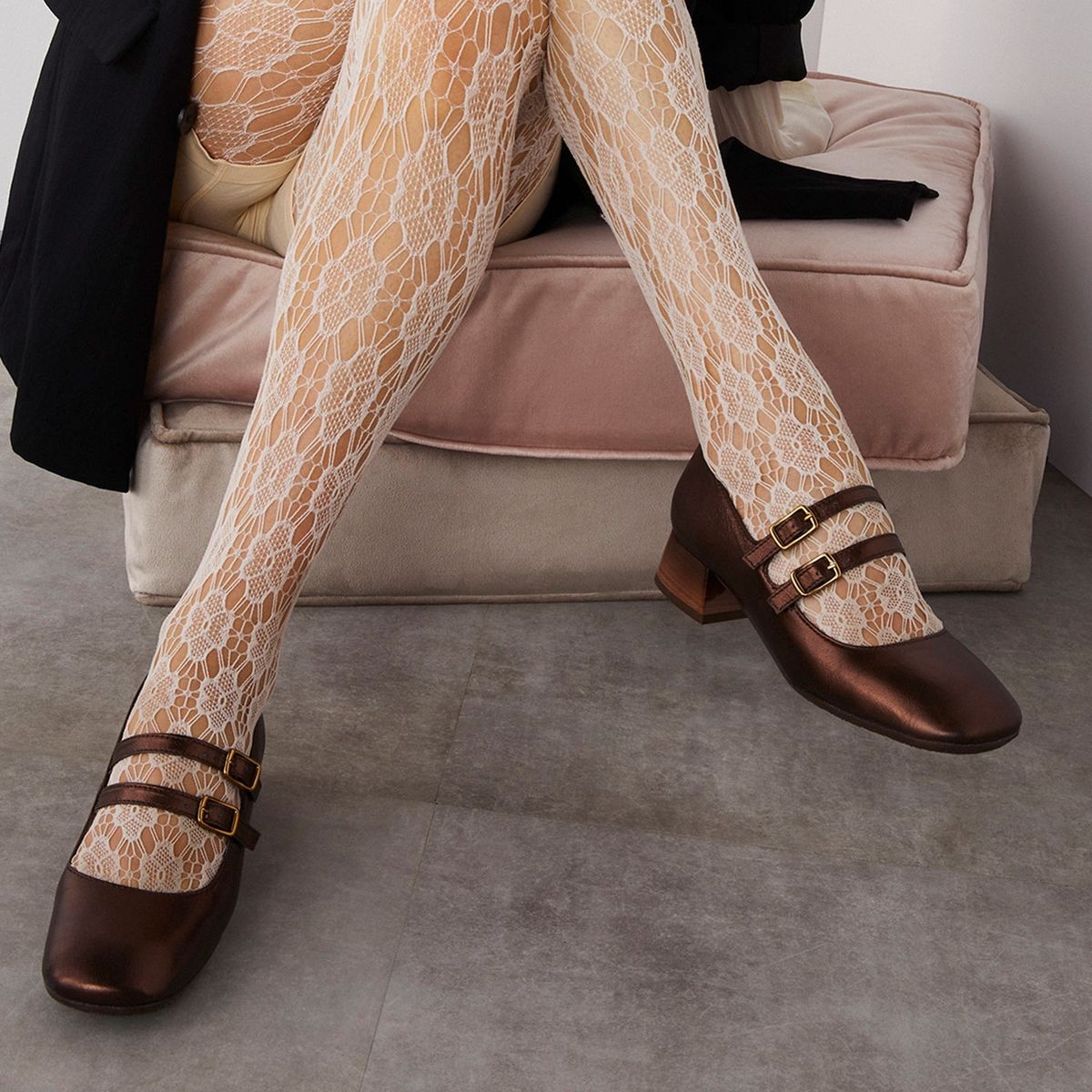 HISPANITAS - Ballerina Mujer Cuero Café Hispanitas