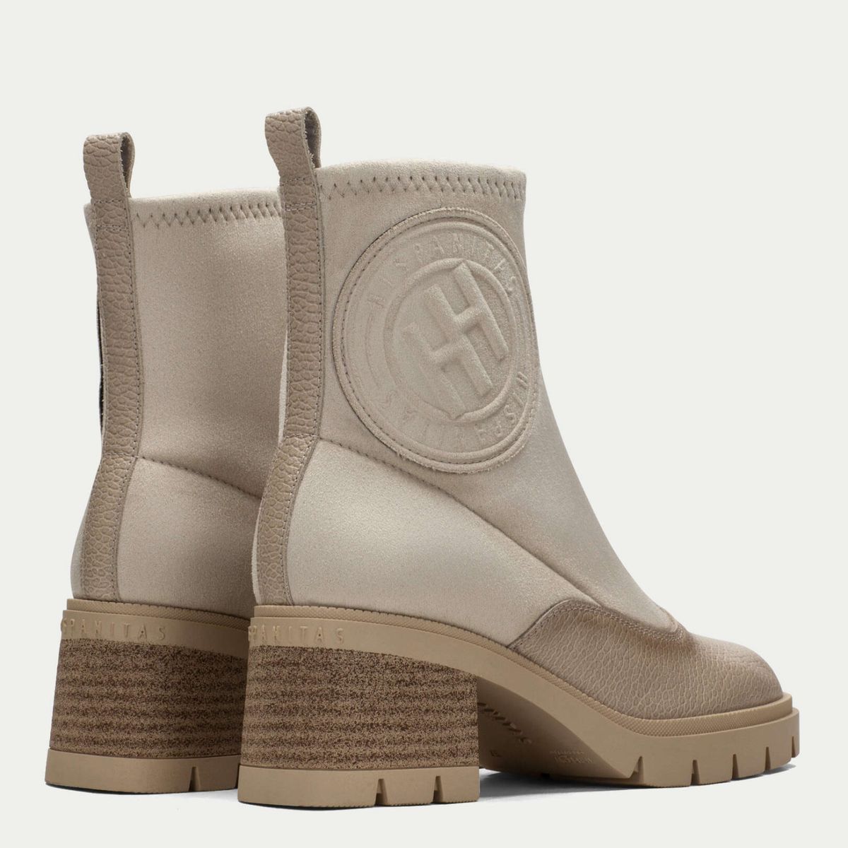 HISPANITAS - Botín Mujer Cuero Blanco Hispanitas