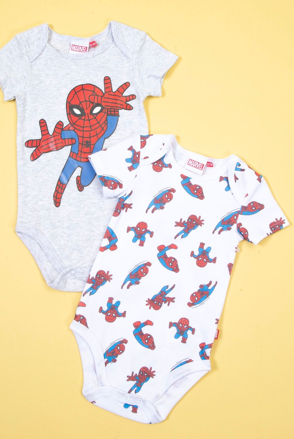 MARVEL - Body Pack De 2 Unidades Algodón Bebé Niño Spider Man Marvel