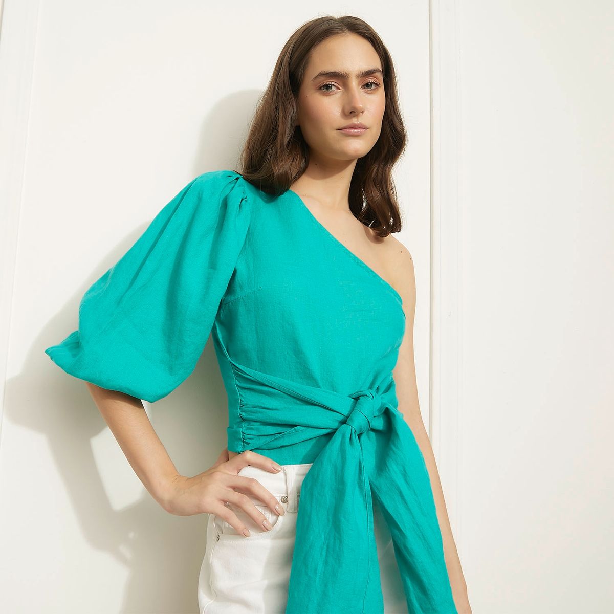 BASEMENT - Blusa Sin Mangas Lino Mujer Basement