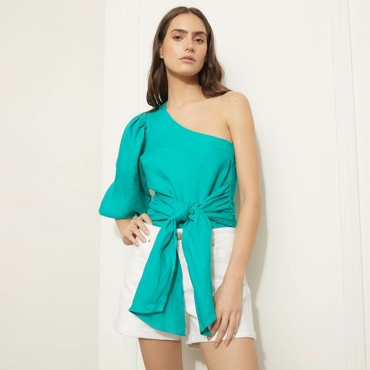 BASEMENT - Blusa Sin Mangas Lino Mujer Basement