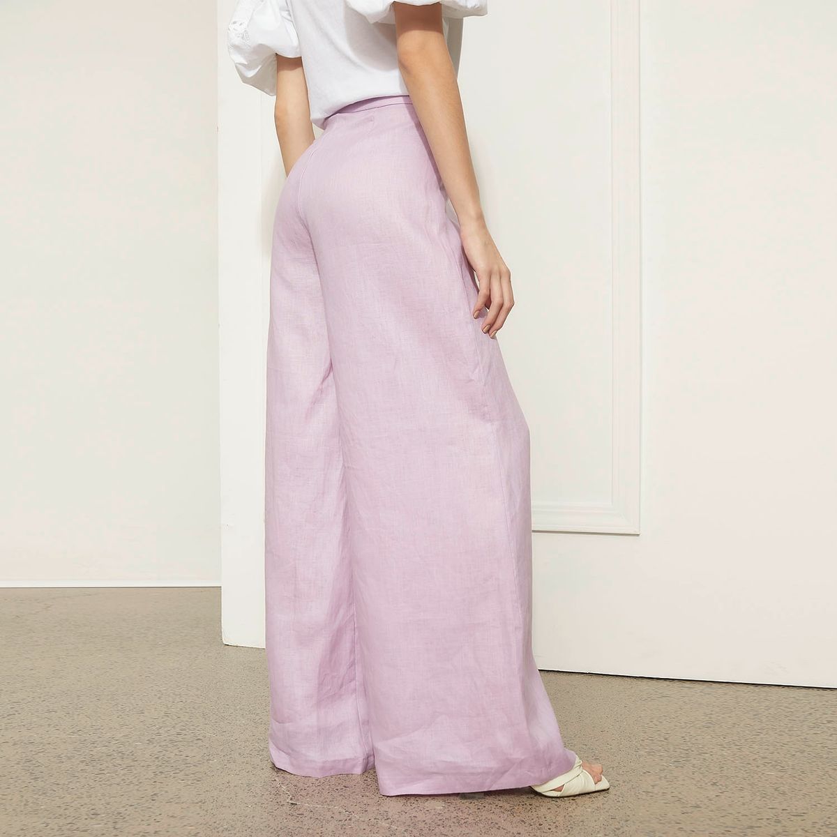 BASEMENT - Pantalón Tiro Medio Lino Mujer Basement