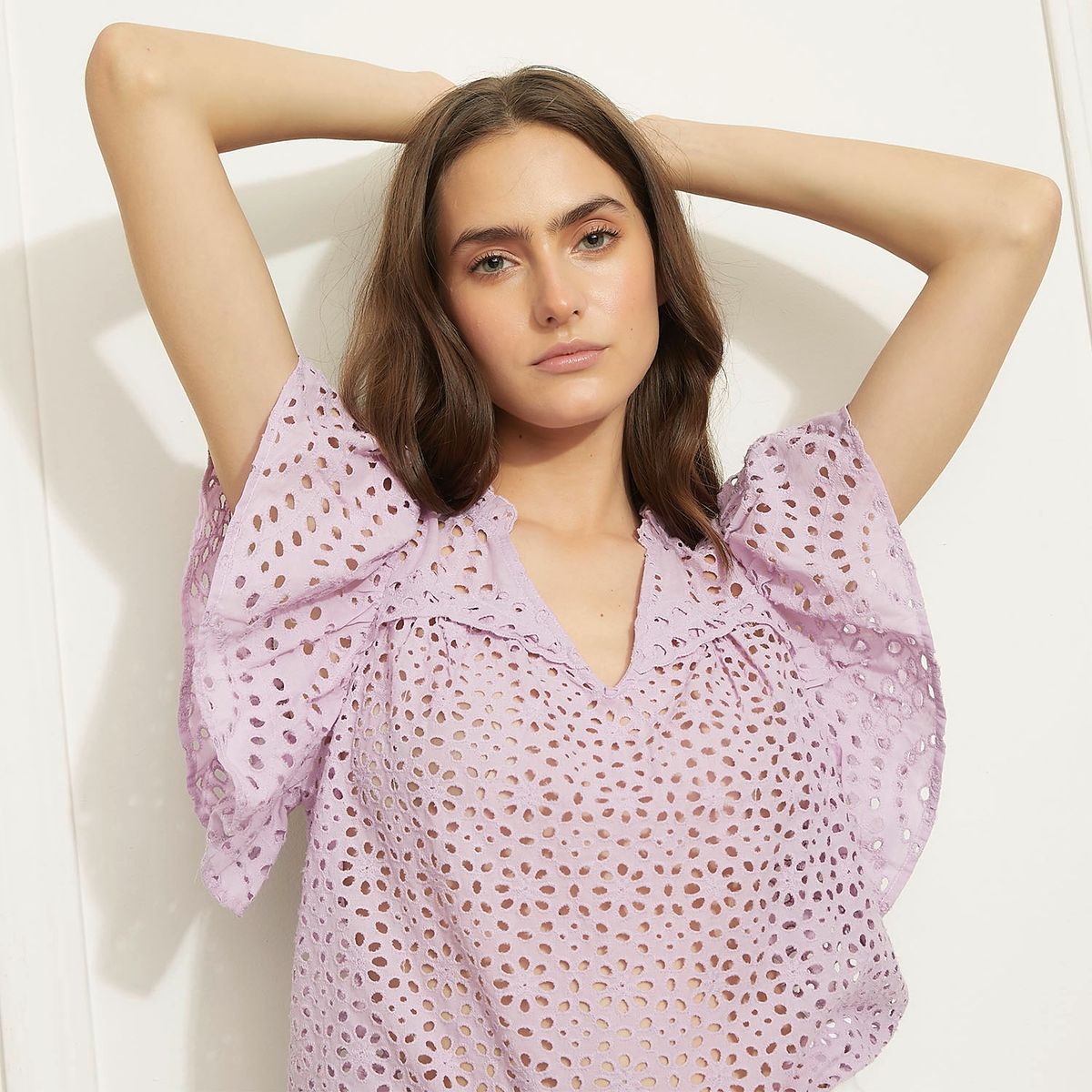 BASEMENT - Blusa Manga Corta Algodón Mujer Basement