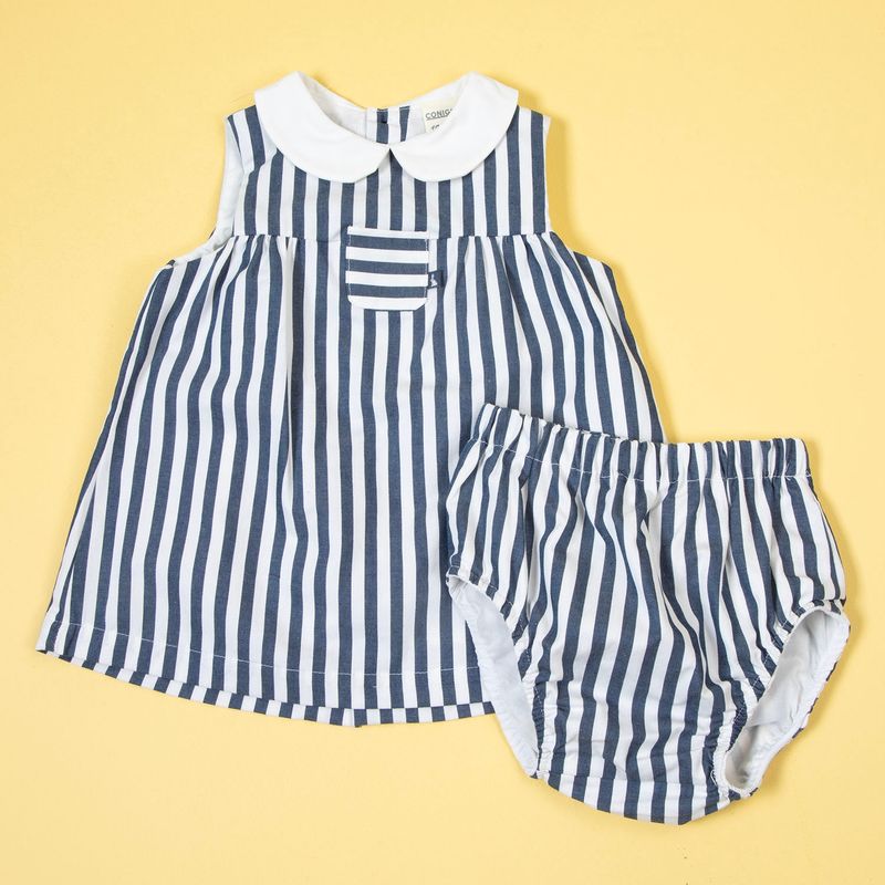 CONIGLIO - Conjunto Formal Vestido Algodón Bebé Niña Coniglio