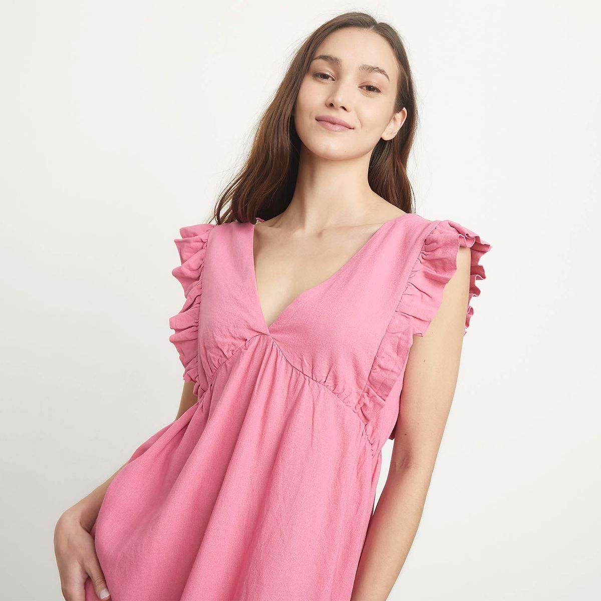 SYBILLA - Vestido Corto Lino Mujer Sybilla