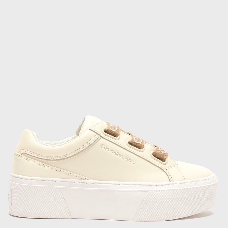 CALVIN KLEIN - Zapatilla Urbana Mujer Cuero Beige Calvin Klein