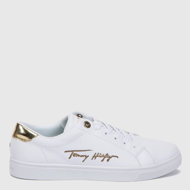 TOMMY HILFIGER - Zapatilla Urbana Mujer Cuero Blanco Tommy Hilfiger
