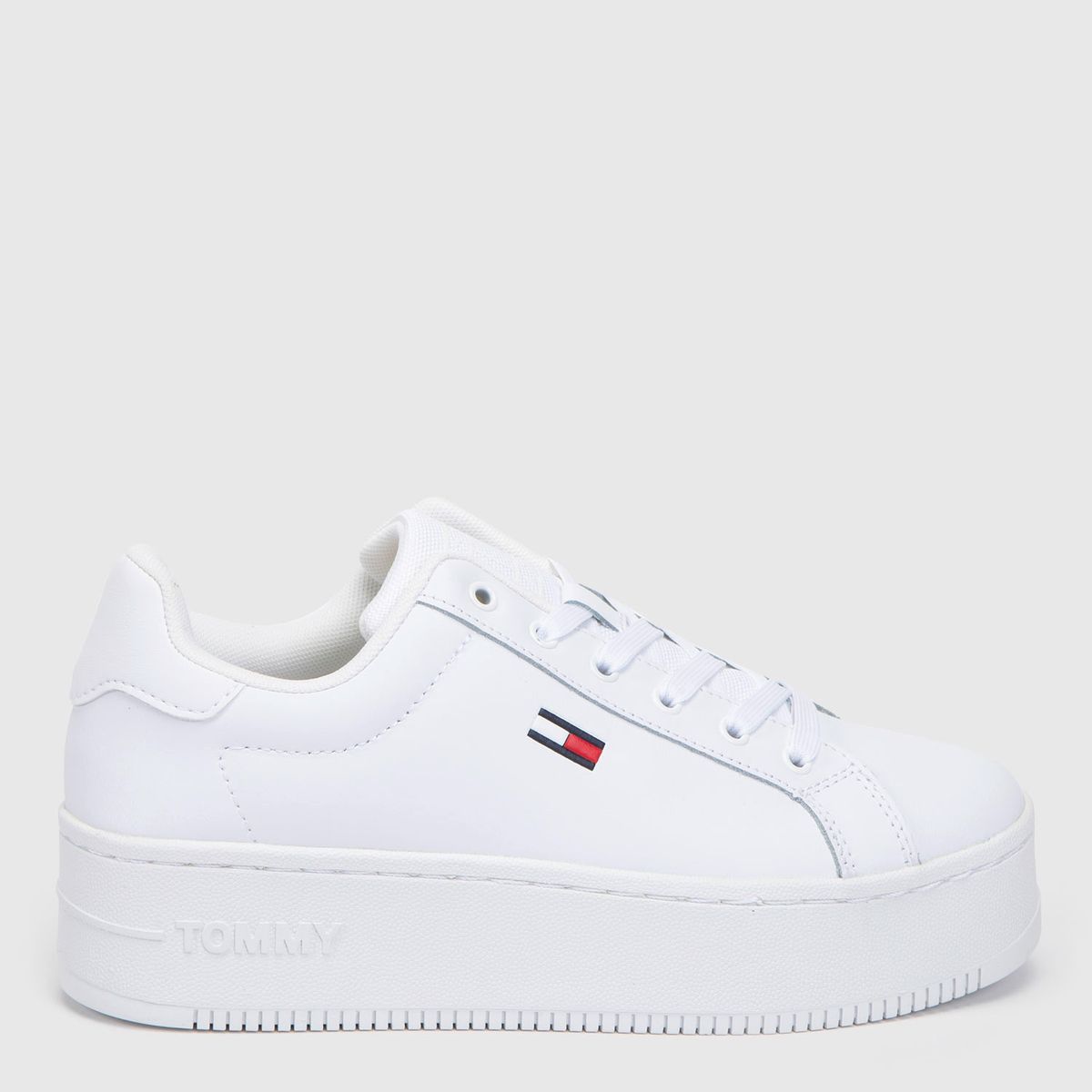 TOMMY HILFIGER - Zapatilla Urbana Mujer Cuero Blanco Tommy Hilfiger
