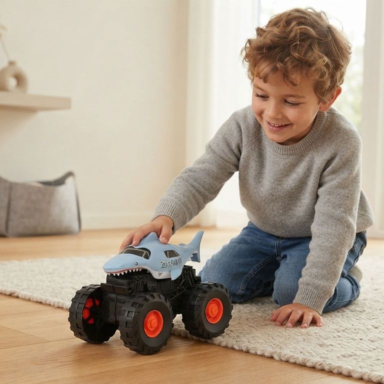 KIDS N PLAY Camión 4x4 Big Wheels Tiburón