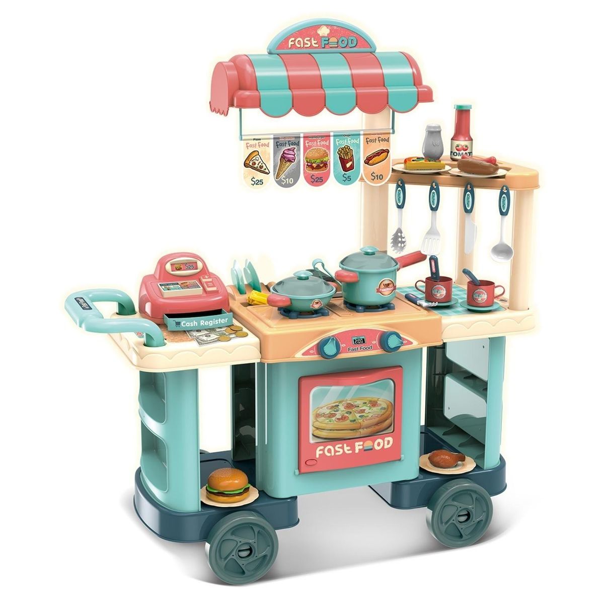 KIDS N PLAY - Carrito Comida Turquesa Kids N Play