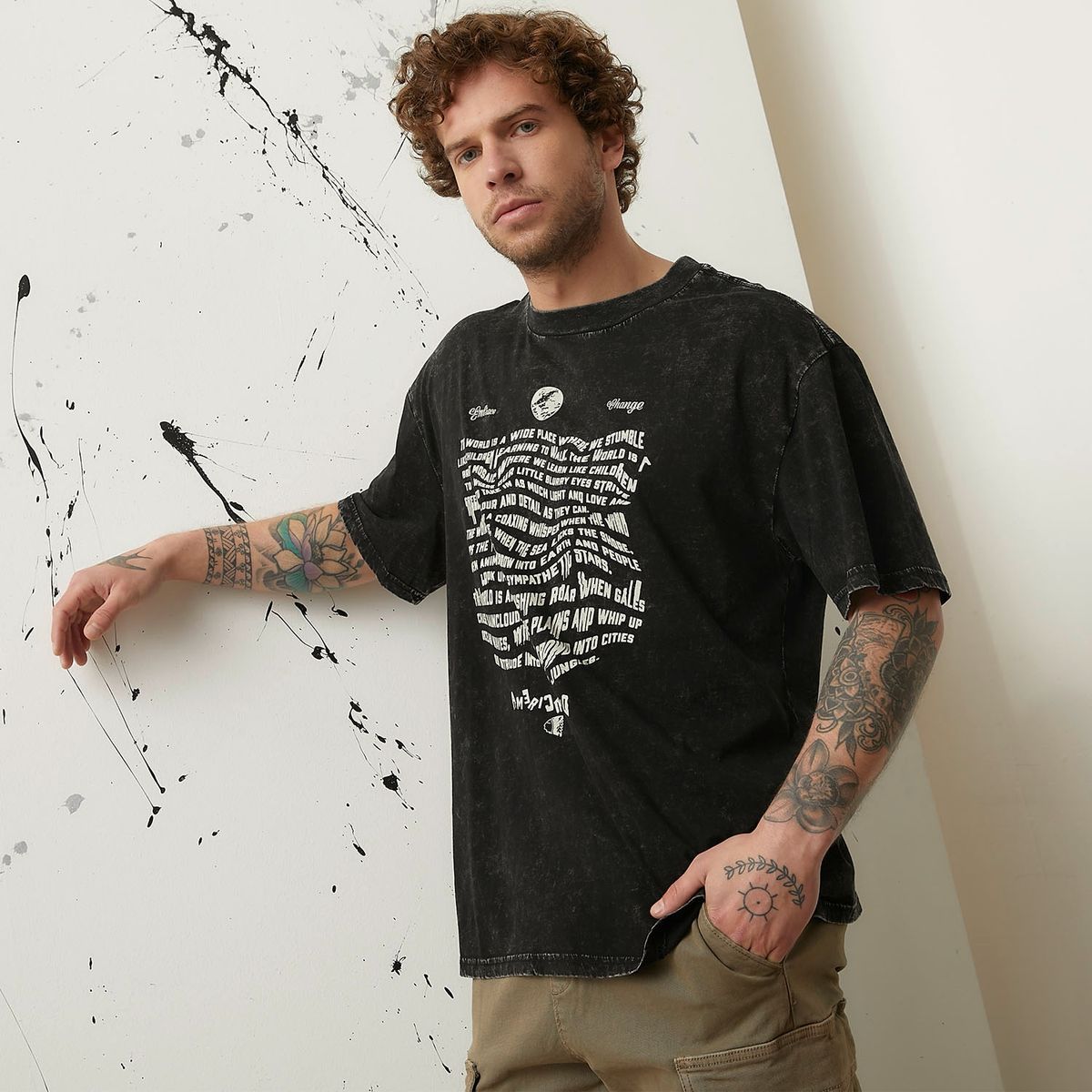 AMERICANINO - Polera Manga Corta Algodón Organico Oversize Hombre Americanino