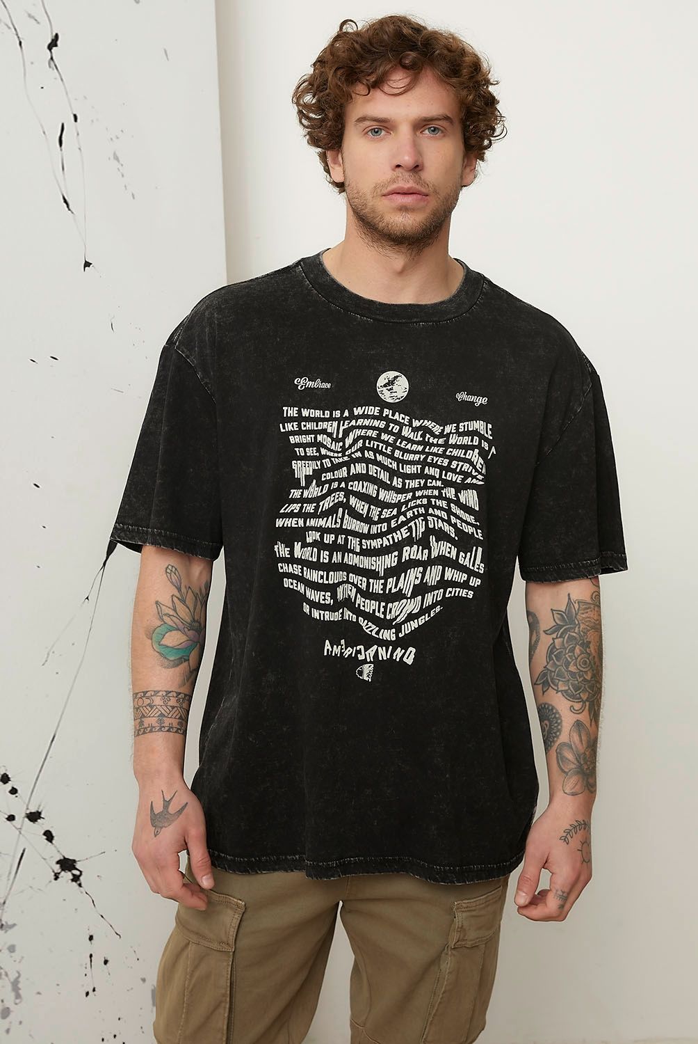 AMERICANINO - Polera Manga Corta Algodón Organico Oversize Hombre Americanino