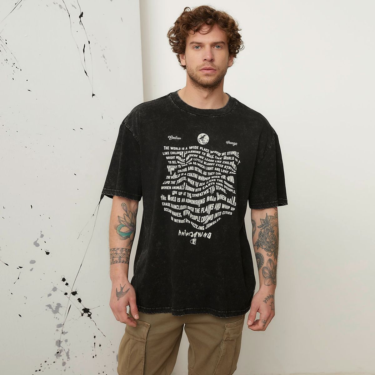 AMERICANINO - Polera Manga Corta Algodón Organico Oversize Hombre Americanino