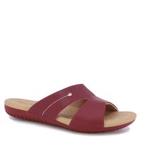 Sandalia Mujer Cuero Rojo