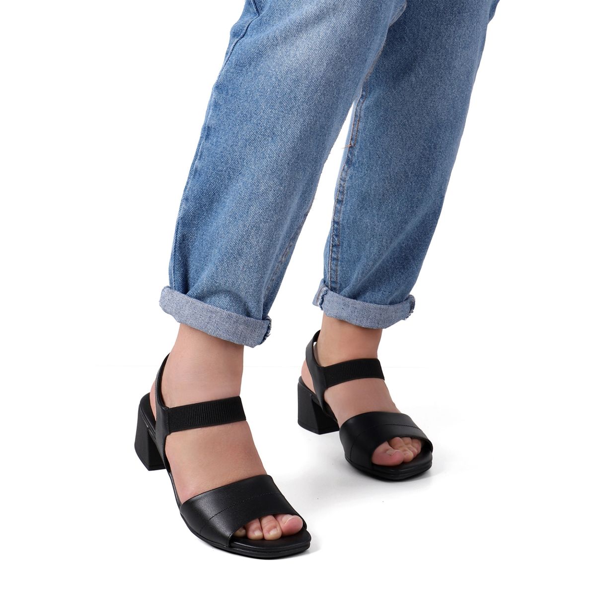 USAFLEX - Sandalia Mujer Cuero Negro Usaflex