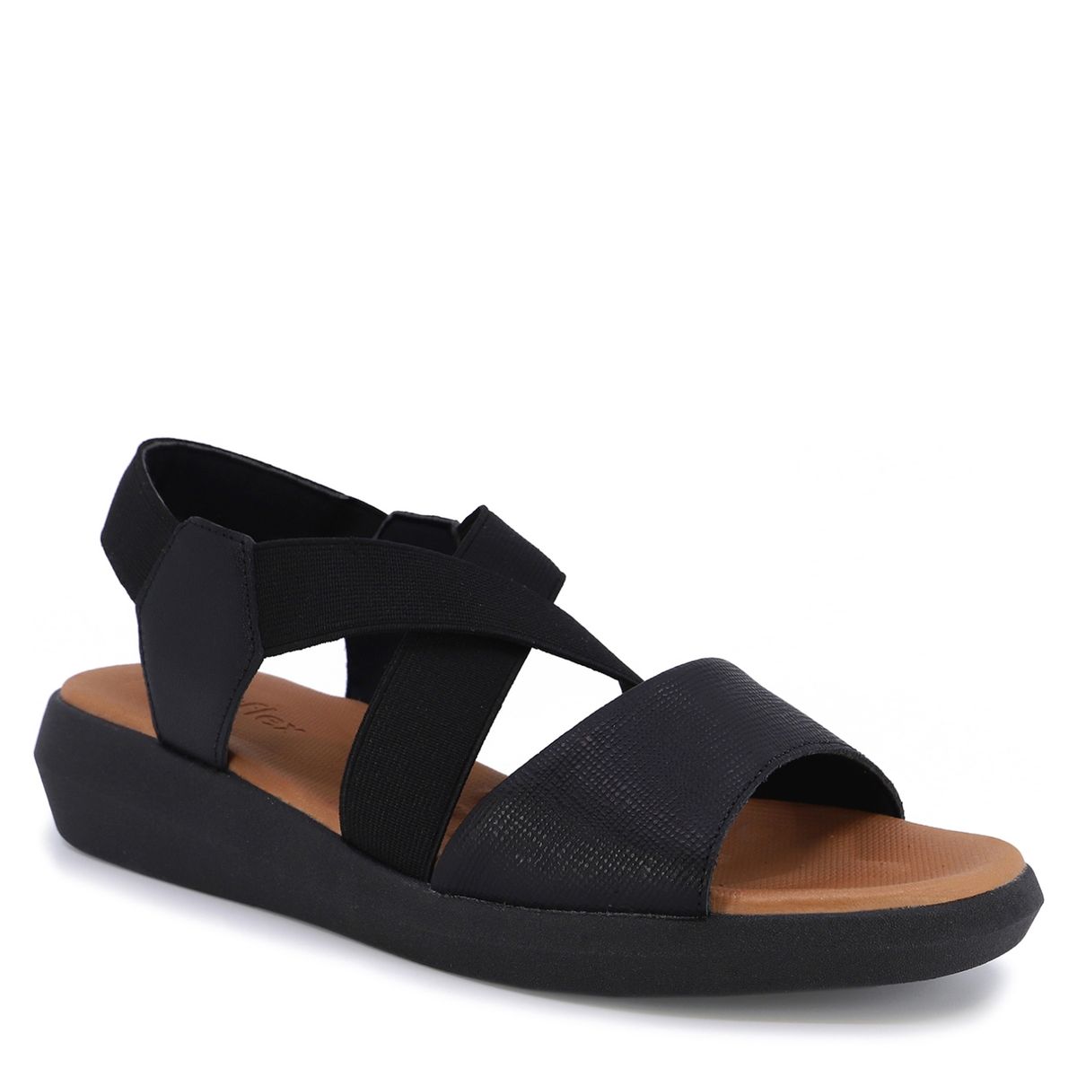 USAFLEX - Sandalia Mujer Cuero Negro Usaflex