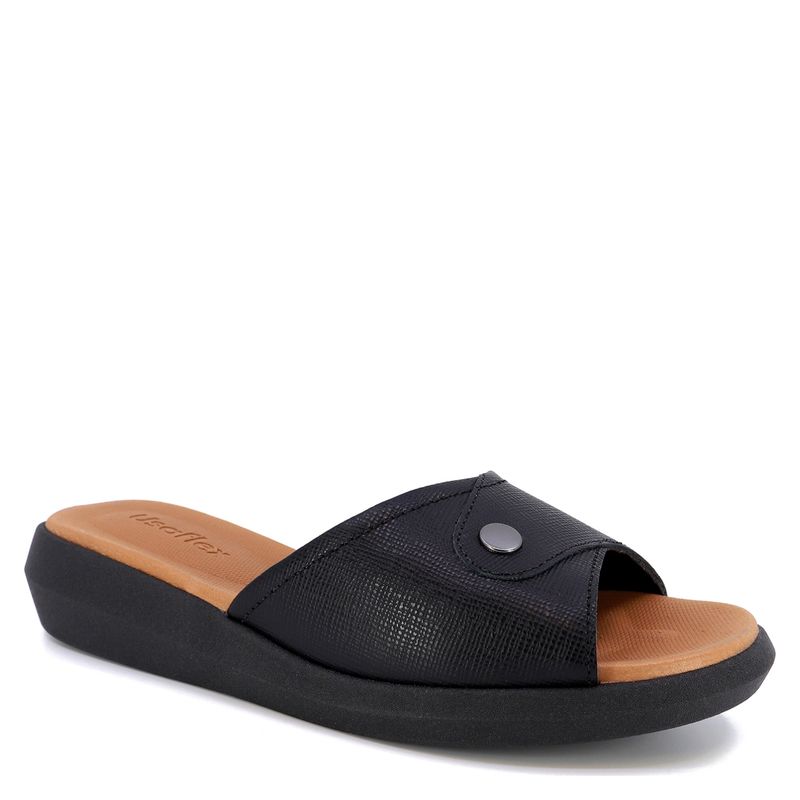 USAFLEX - Sandalia Mujer Cuero Negro Usaflex