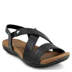 USAFLEX - Sandalia Plana Mujer Cuero Negro