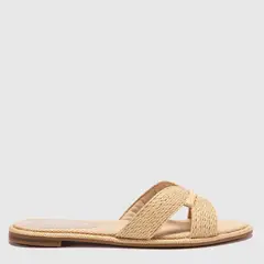 BASEMENT - Sandalia Plana Mujer Beige