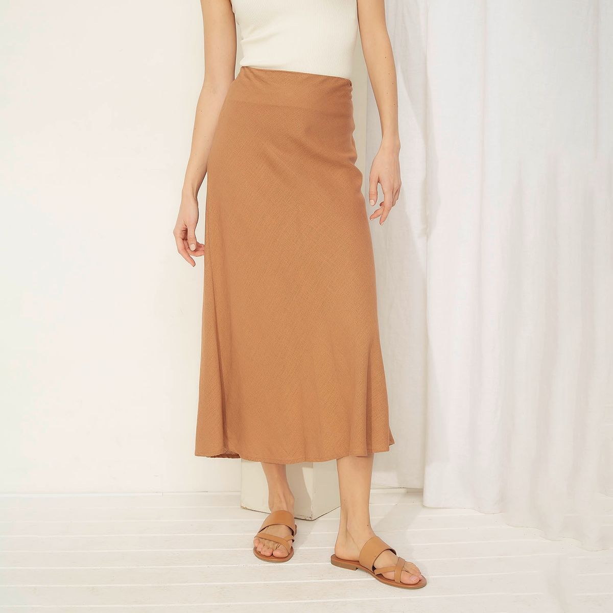 BASEMENT - Falda Maxi Viscosa Mujer