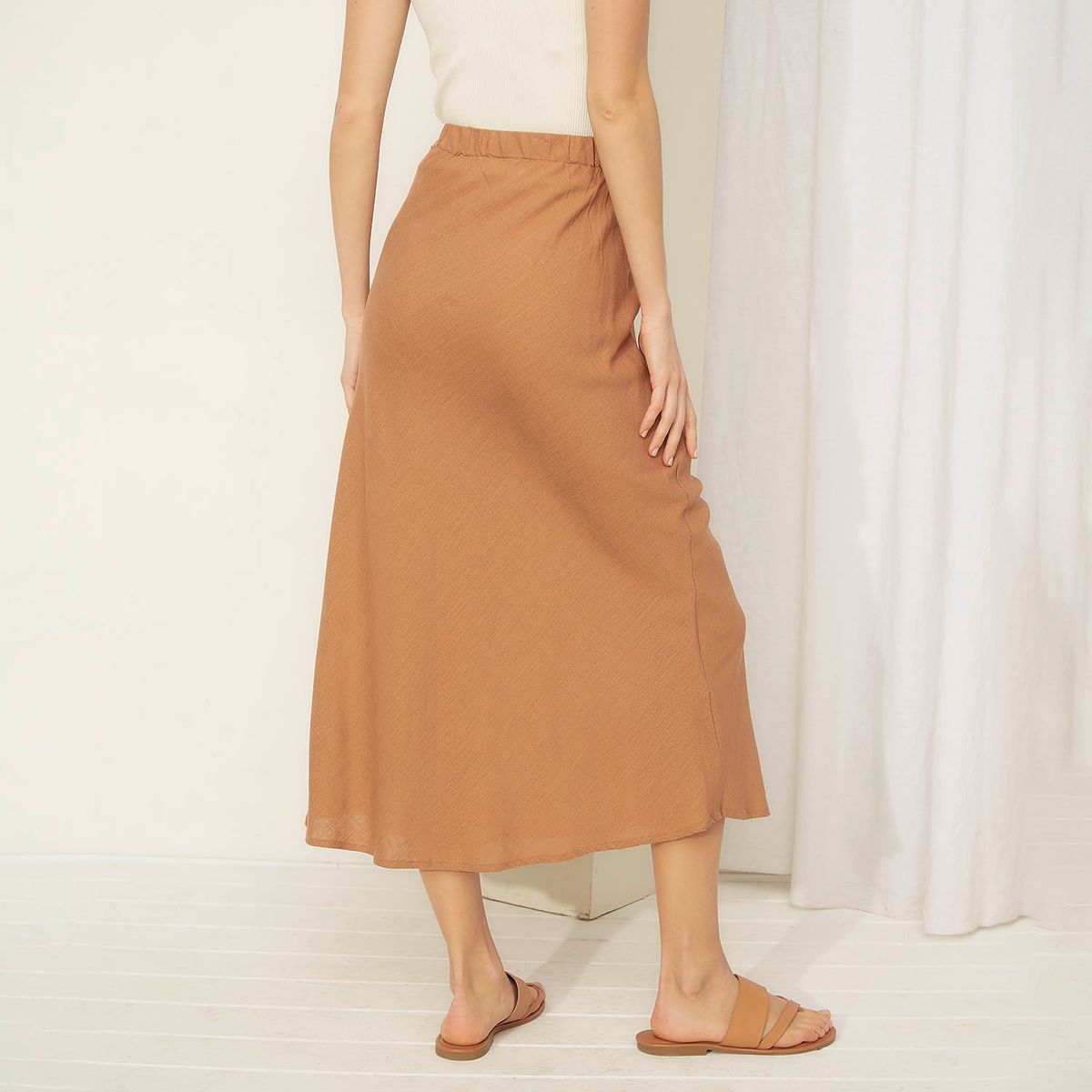 BASEMENT - Falda Maxi Viscosa Mujer