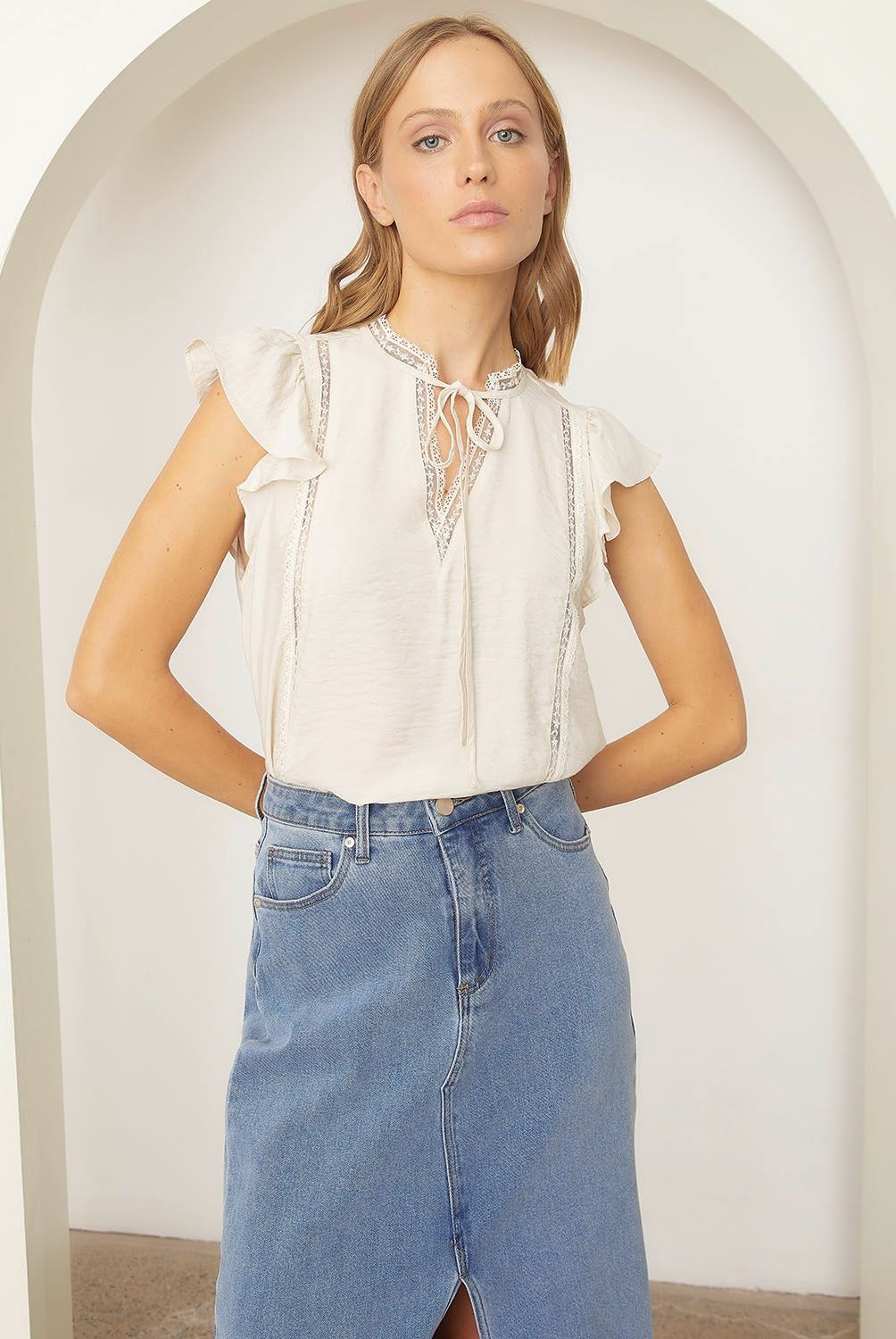 BASEMENT - Blusa Manga Corta Mujer Basement