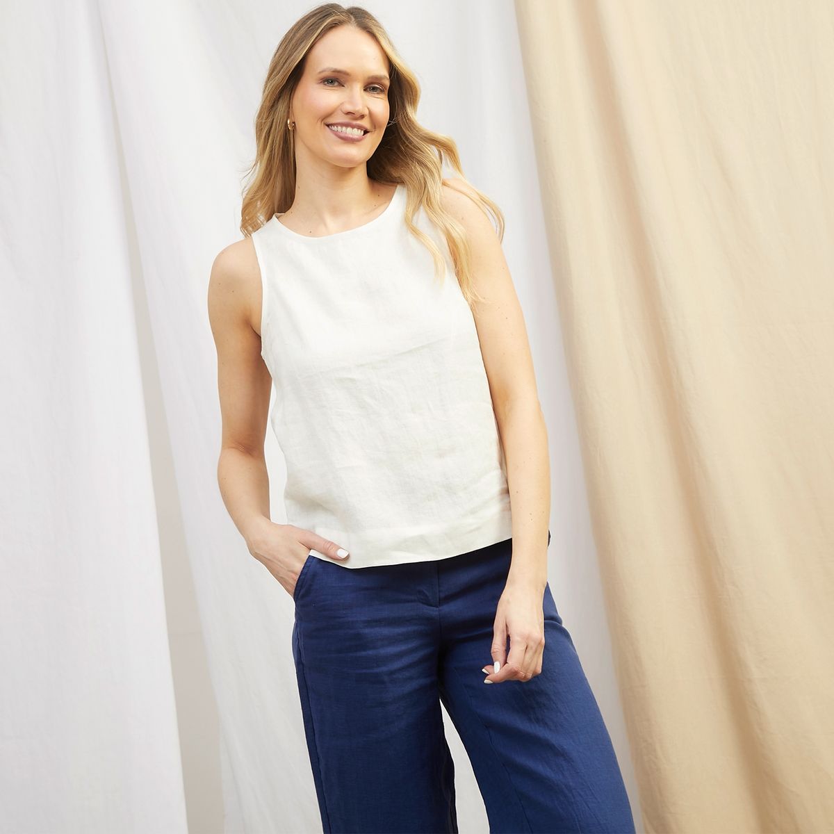 APOLOGY - Blusa Sin Mangas Lino Mujer Cecilia Bolocco Para Apology