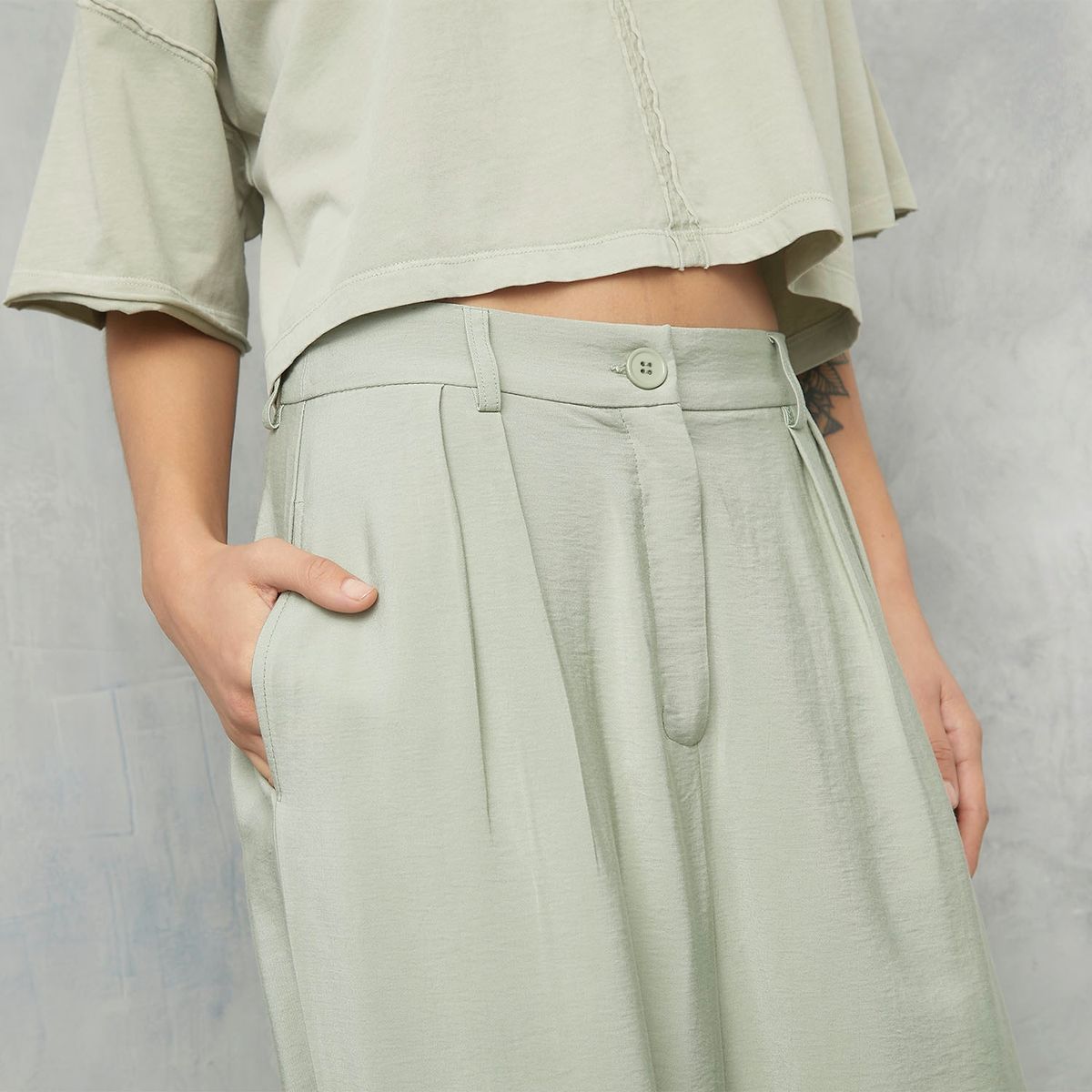 AMERICANINO - Pantalón Recto Tiro Medio Mujer Americanino