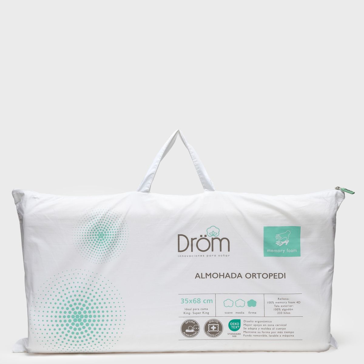 DROM - Almohada Viscolástica Ortopedi 35x68 Cm Drom