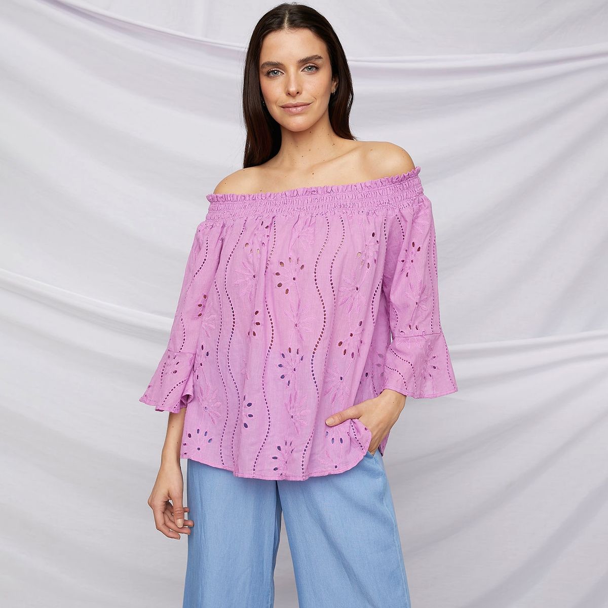 UNIVERSITY CLUB - Blusa Manga Larga Algodón Mujer University Club