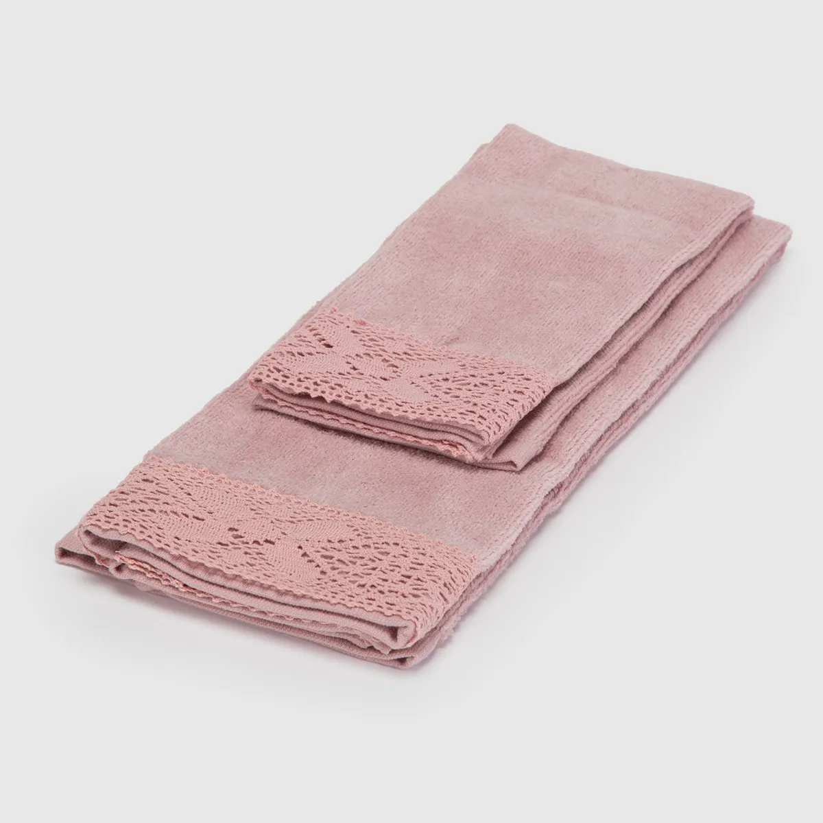 ROBERTA ALLEN - Juego de Toallas Encaje Blanco Algodón Roberta Allen