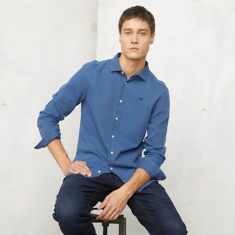 WOLF&HANK - Camisa Sport Manga Larga Algodón Hombre Wolf&Hank