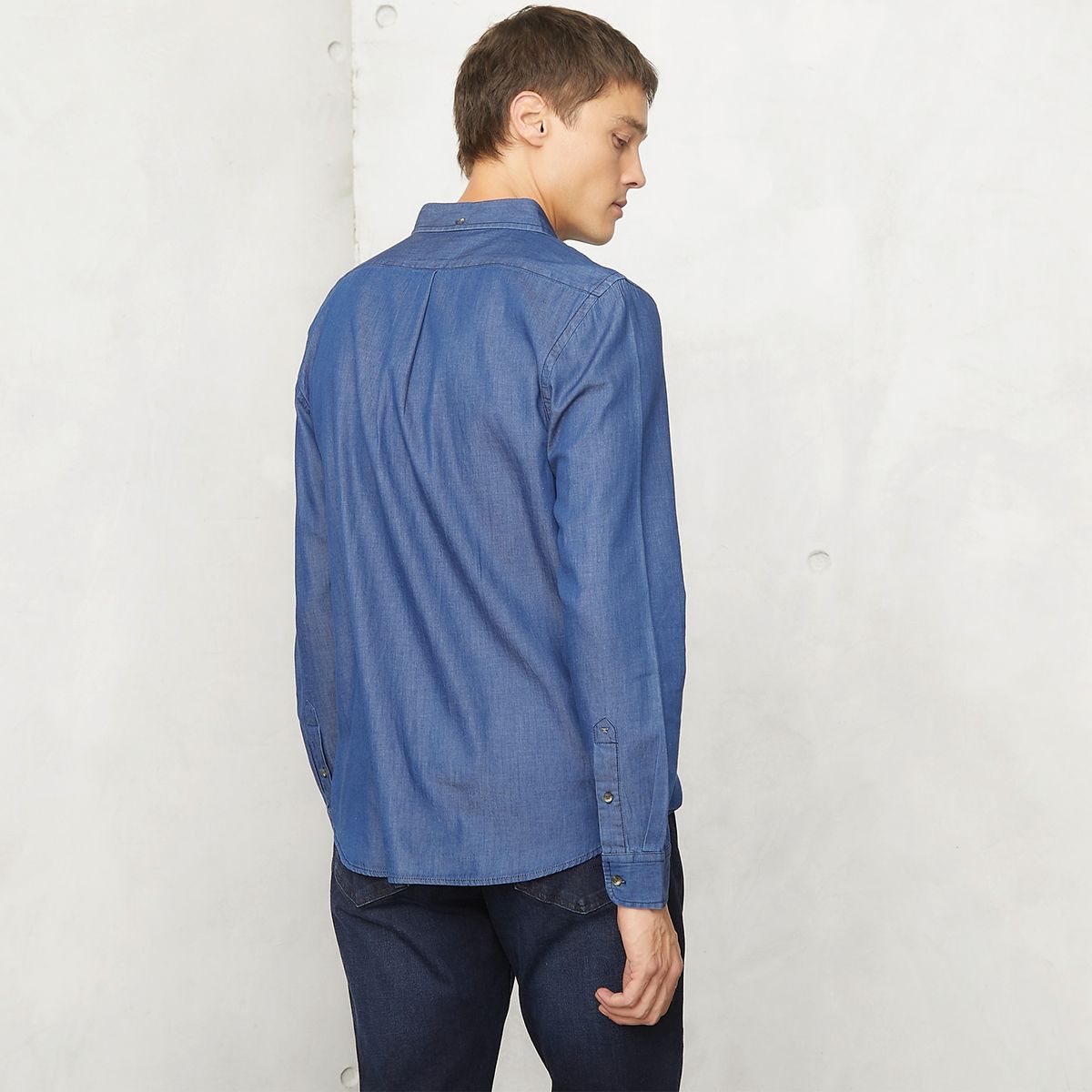 WOLF&HANK - Camisa Denim Slim Fit Hombre Wolf&Hank