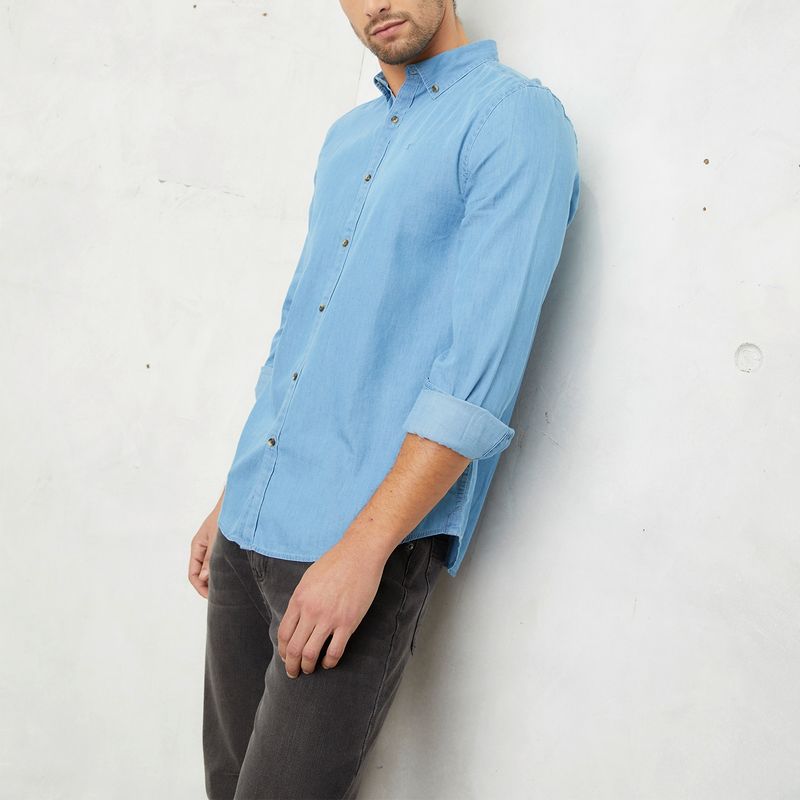 WOLF&HANK - Camisa Denim Slim Fit Hombre Wolf&Hank