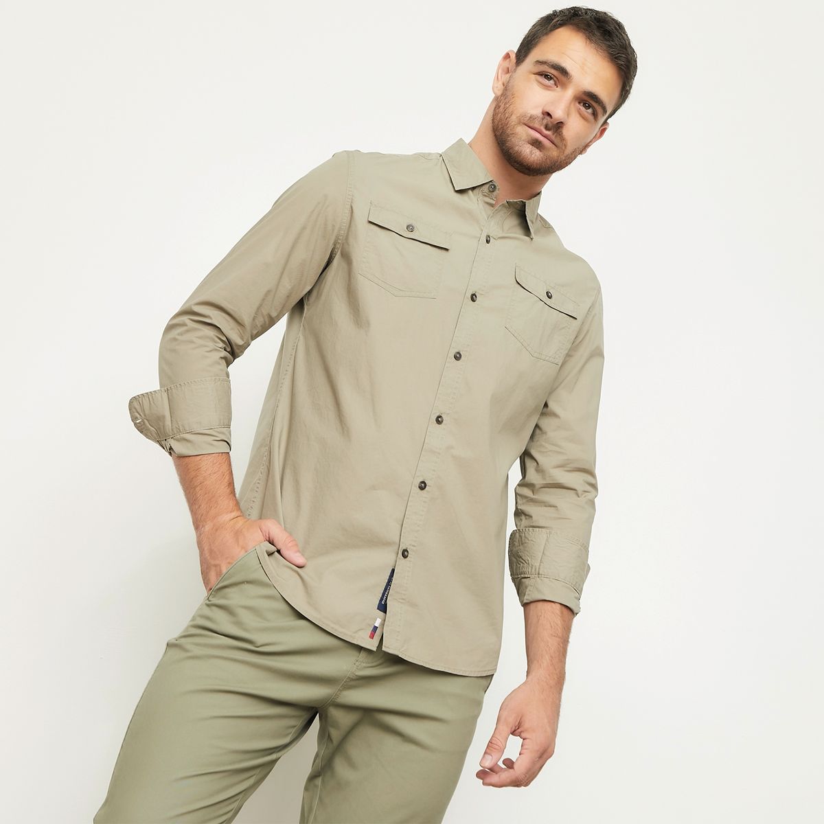 UNIVERSITY CLUB - Camisa Casual Manga Larga Algodón Hombre University Club