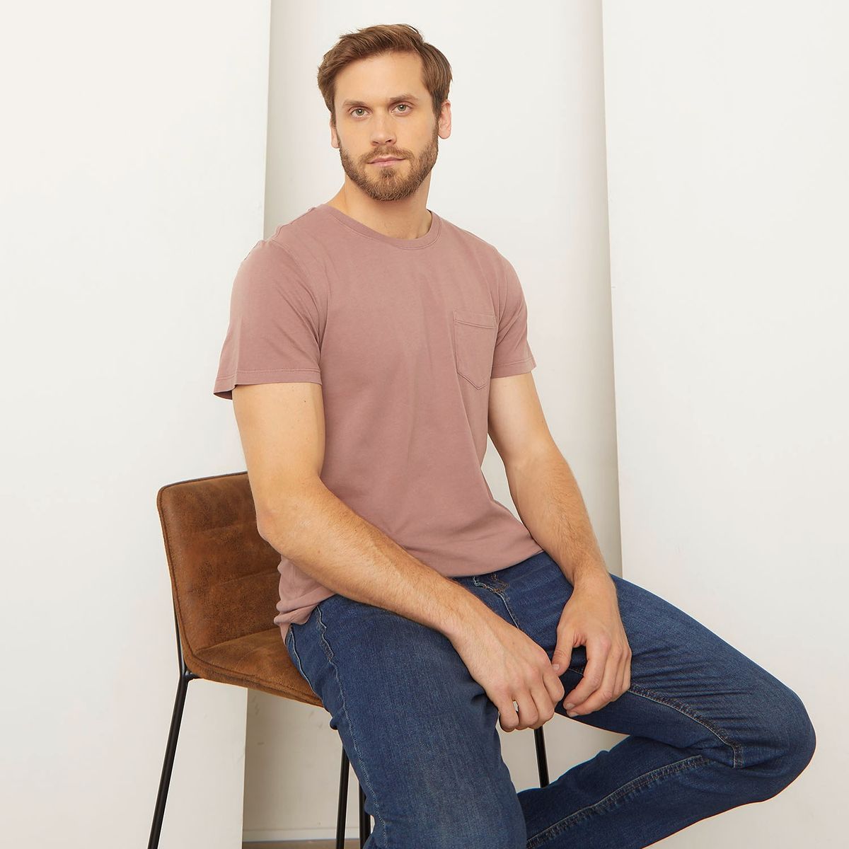 BASEMENT - Polera Manga Corta Cuello Redondo Algodón Hombre Basement