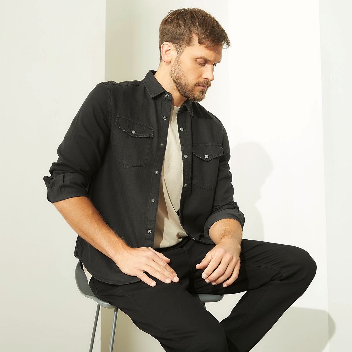 BASEMENT - Camisa Casual Hombre Basement