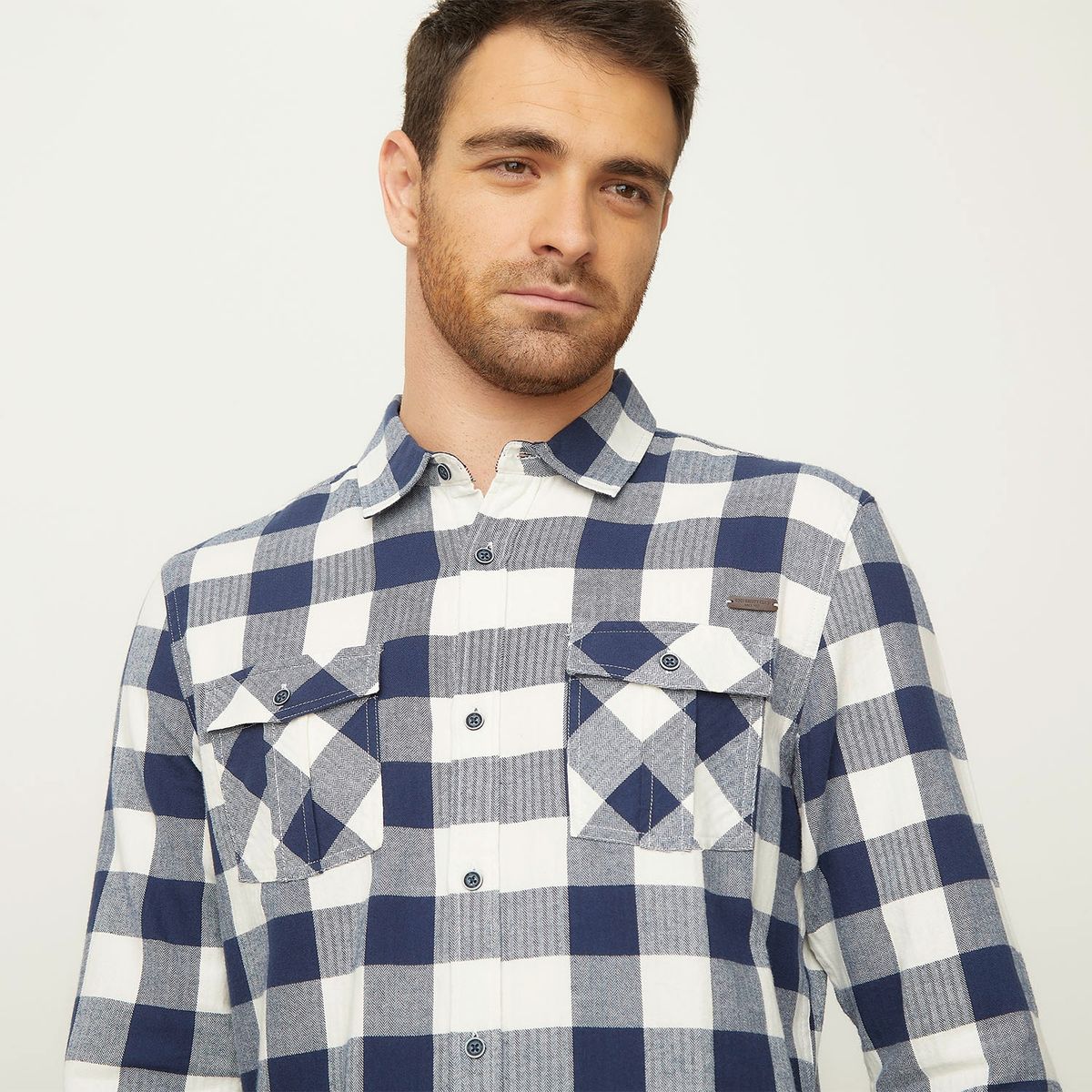 UNIVERSITY CLUB - Camisa Casual Manga Larga Algodón Hombre University Club