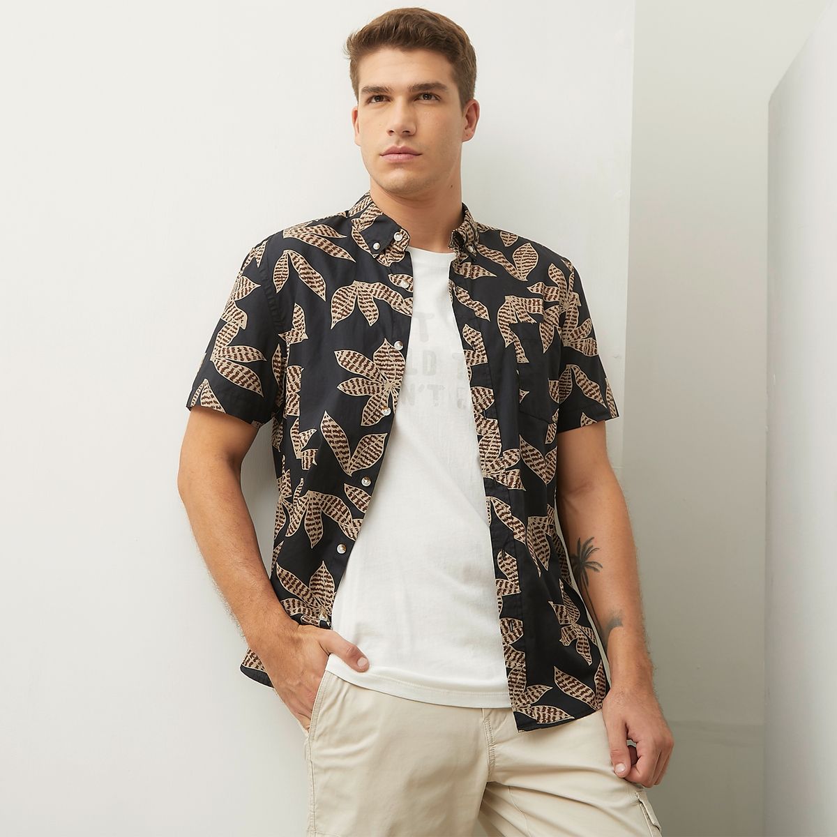 BASEMENT - Camisa Casual Hombre Basement