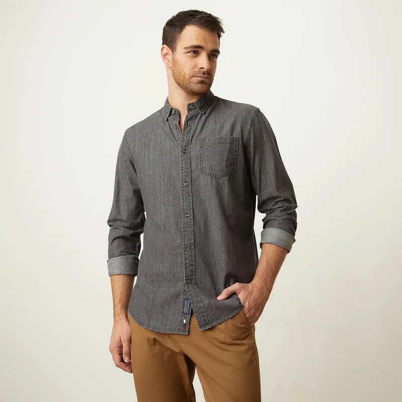 UNIVERSITY CLUB - Camisa Casual Manga Larga Algodón Hombre University Club