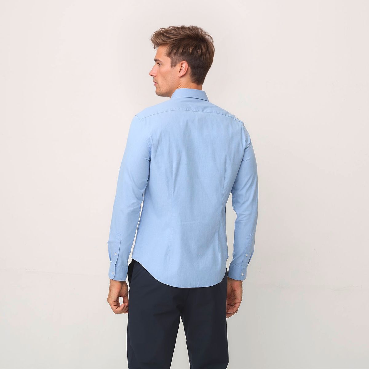 WOLF&HANK - Camisa Manga Larga Algodón Slim Fit Hombre Wolf&Hank